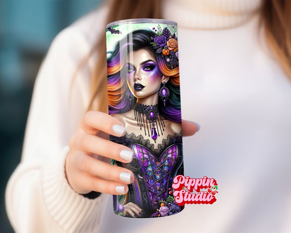 Witchy Halloween Tumbler Wrap, Funny Tumbler, 20 oz Skinny Sublimation Tumbler Design, Witch Cauldron Magic Potion Sublimation Design