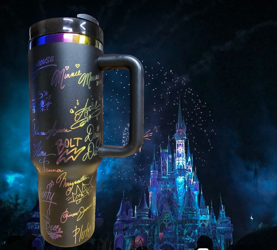 40oz Engraved Castle and Autograph Tumbler