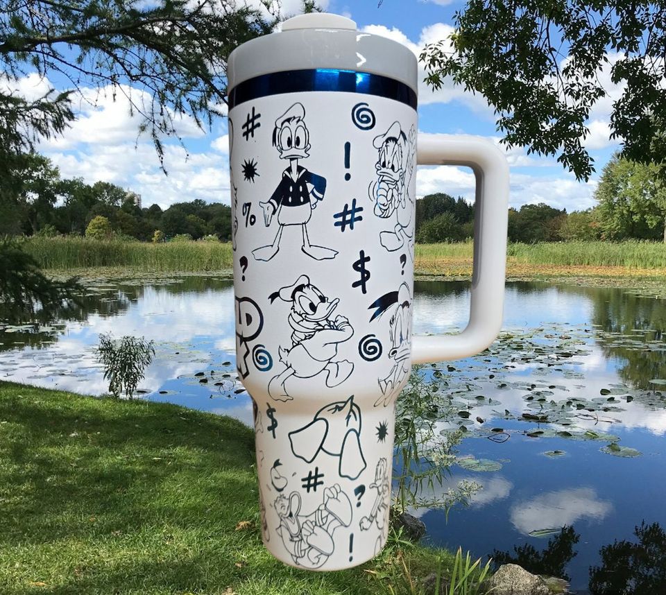 40oz  Laser Engraved Donald Duck Tumbler