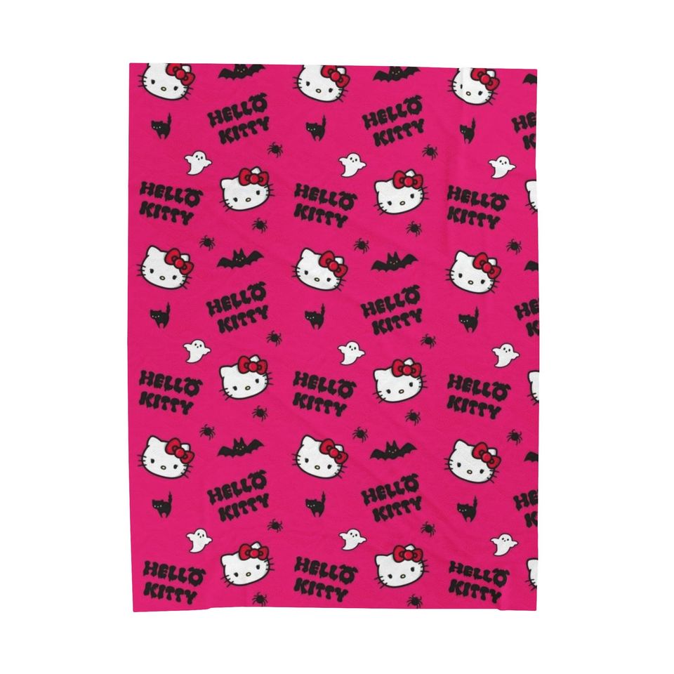 Pink Hello Kitty Halloween Fleece Blanket | Kids Gift