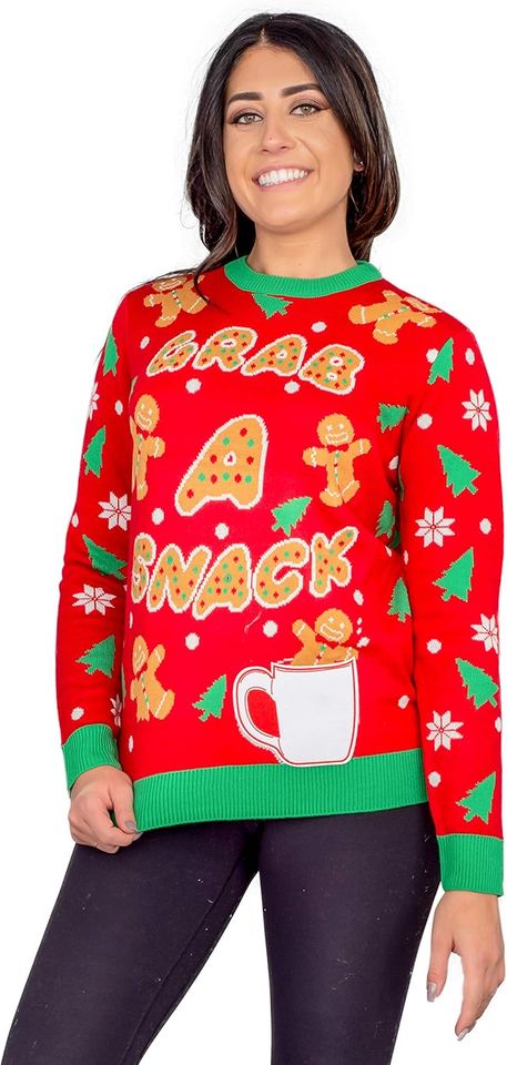 Grab a Snack Gingerbread Ugly Christmas Sweater