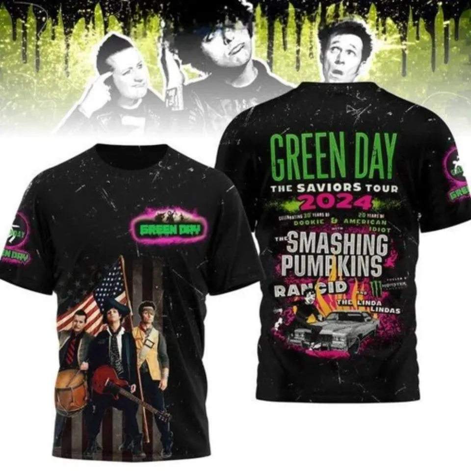 Green Day The Saviors Tour With Rancid 2024 Hoodie Shirt