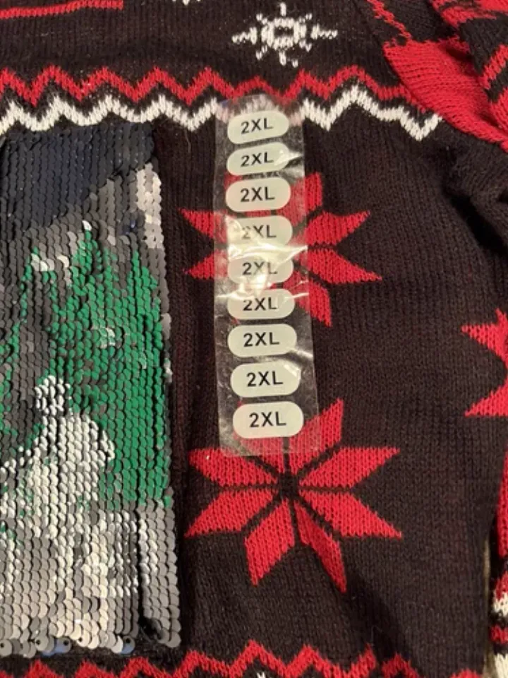 New W/tags Stranger Things Ugly Christmas sweater sz 2XL Reversible Sequins Cool