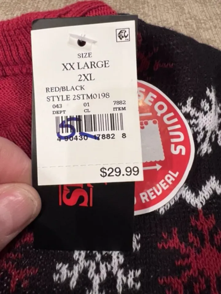 New W/tags Stranger Things Ugly Christmas sweater sz 2XL Reversible Sequins Cool