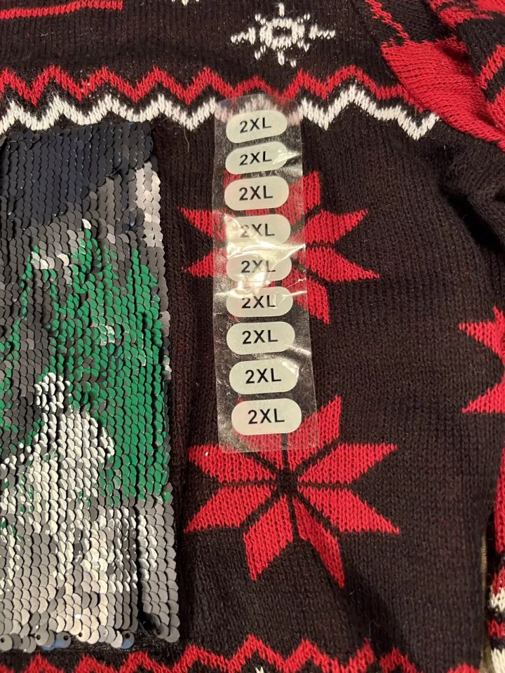 New W/tags Stranger Things Ugly Christmas sweater sz 2XL Reversible Sequins Cool