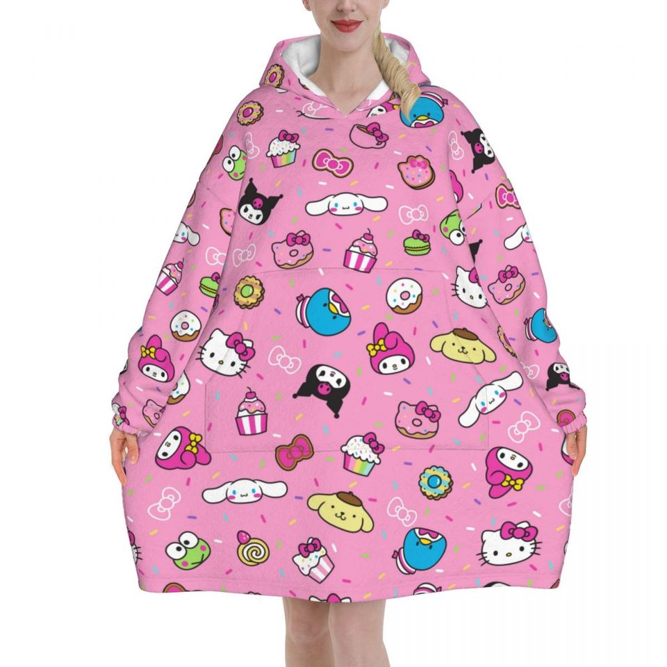 Lovely Hello Kitty Blanket Hoodie