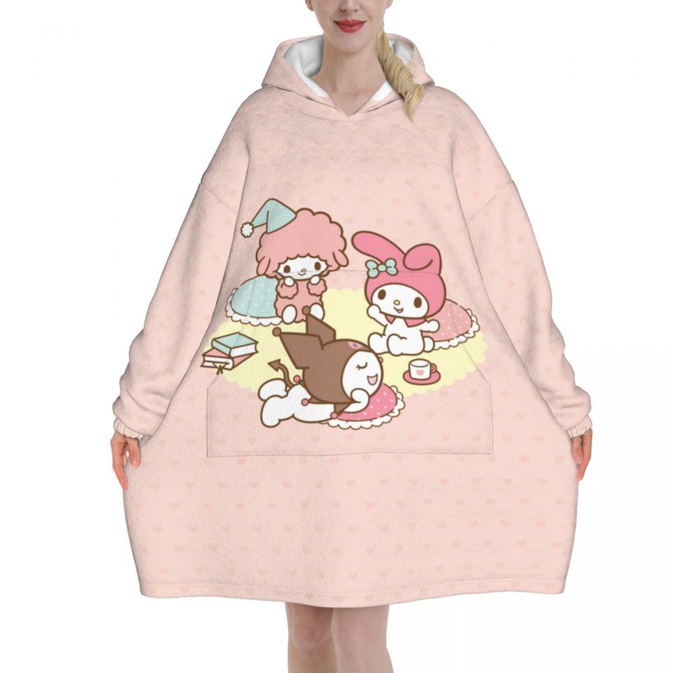 Melody And Kuromi Blanket Hoodie