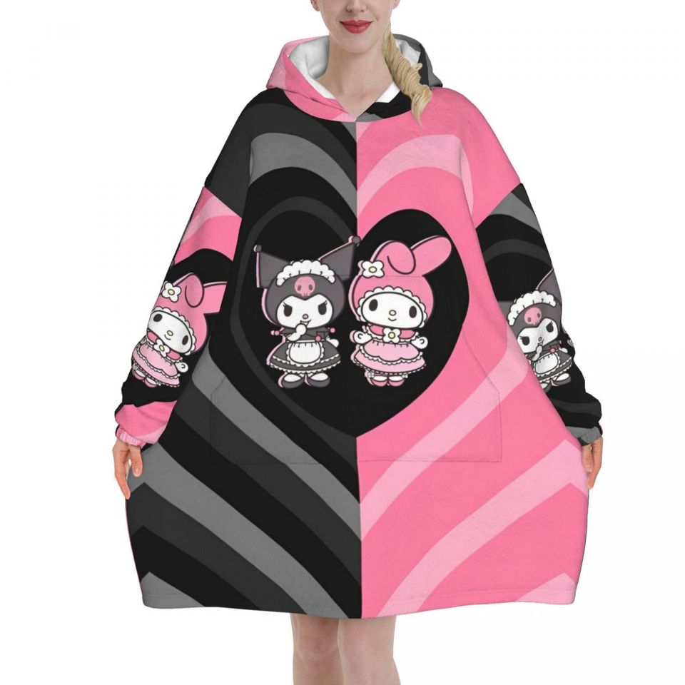 Melody And Kuromi Blanket Hoodie