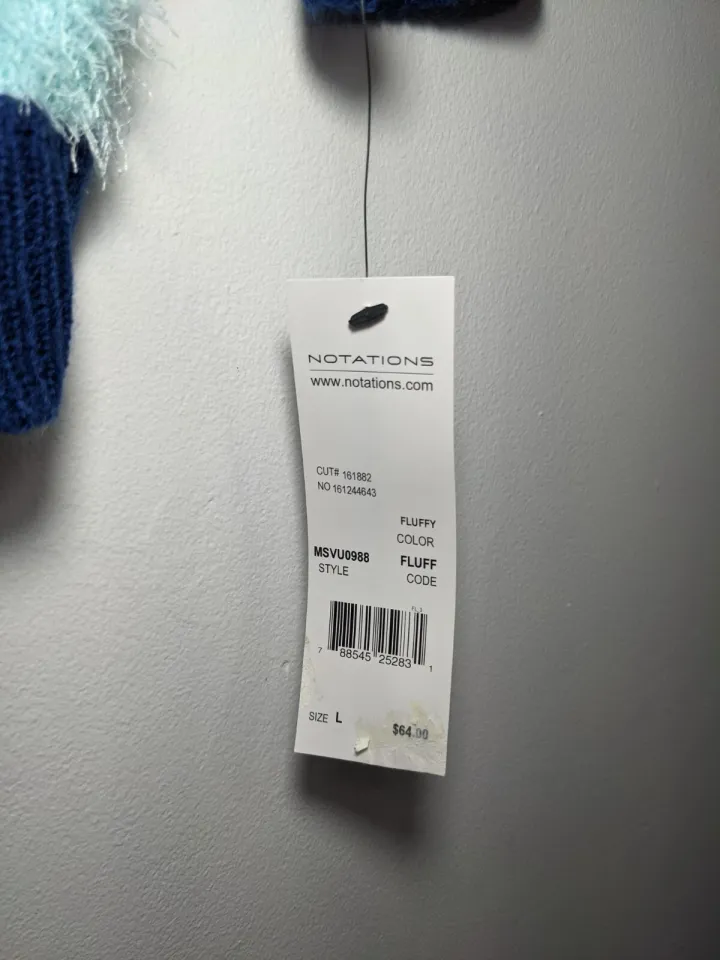 NWT Notations Christmas Holiday Ugly Sweater Womens Blue Polar Bear Snow Size L