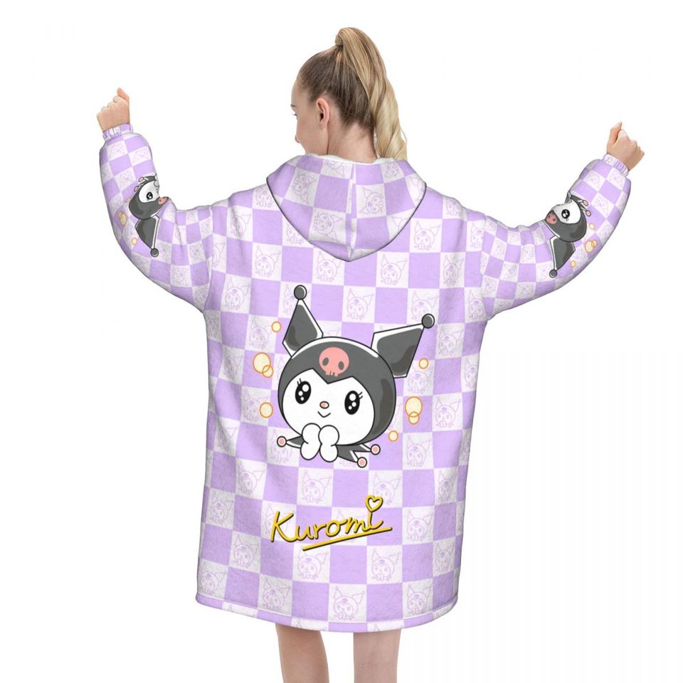 Cute Sanrio Kuromi Blanket Hoodie