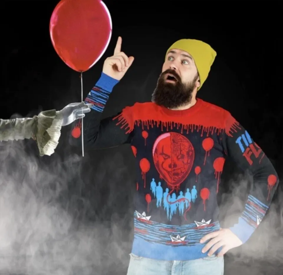Medium (UK) IT Pennywise Ugly Christmas Jumper Sweater Xmas