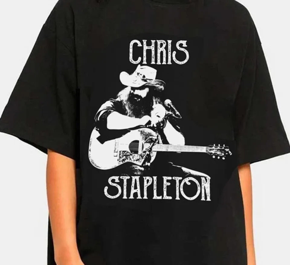 Chris Stapleton T-shirt Black Short Sleeve All Sizes