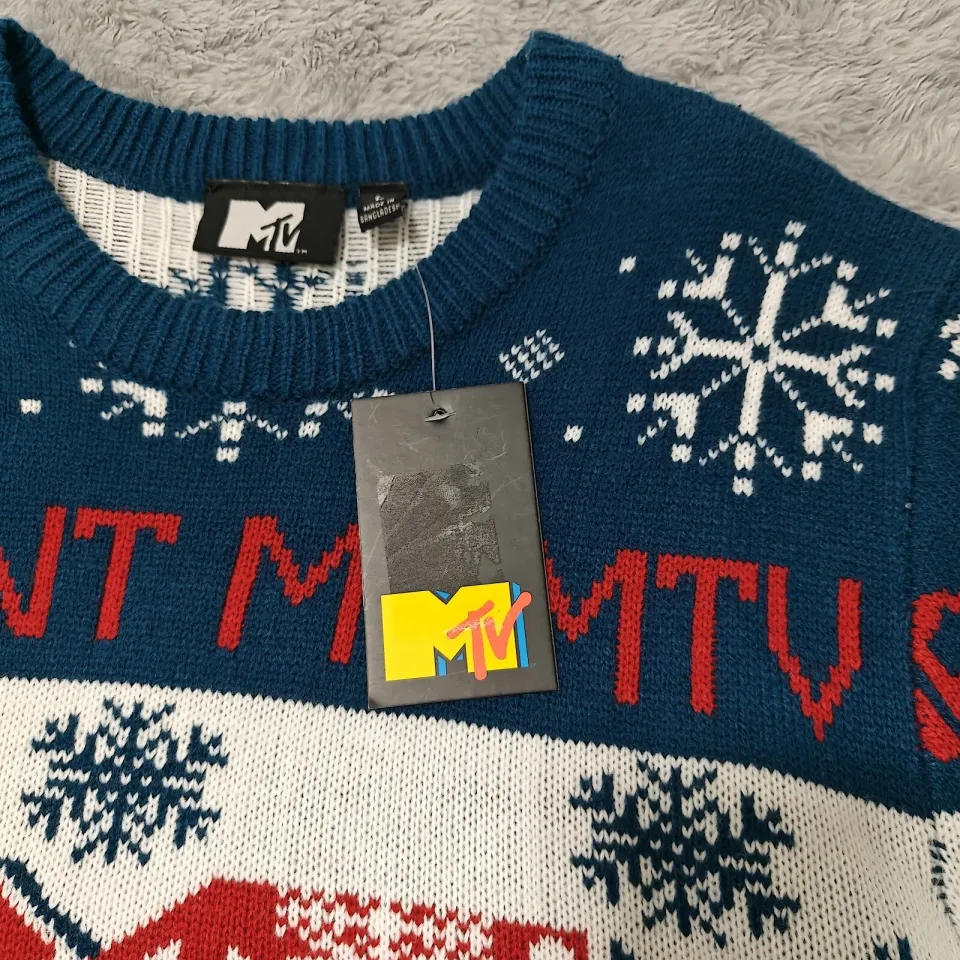 NEW! I Want My MTV Ugly Christmas Sweater Size Large Winter Holiday NWT!