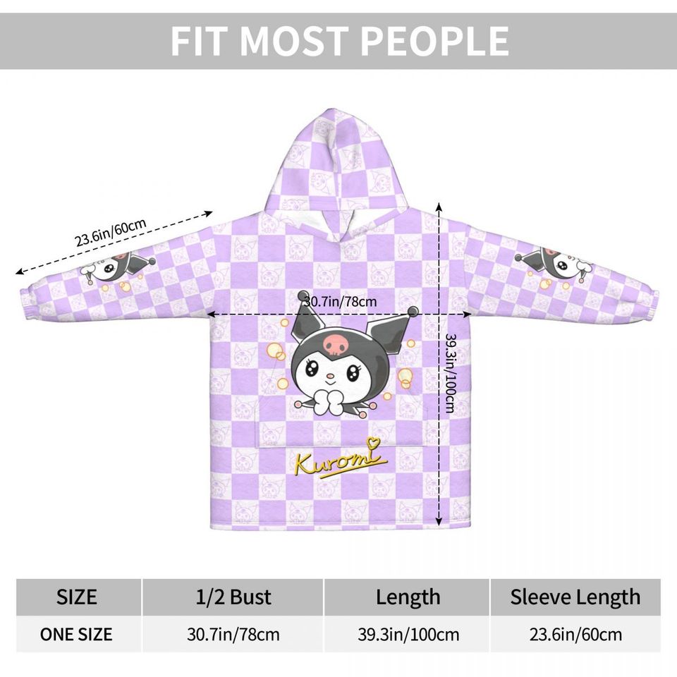 Cute Sanrio Kuromi Blanket Hoodie