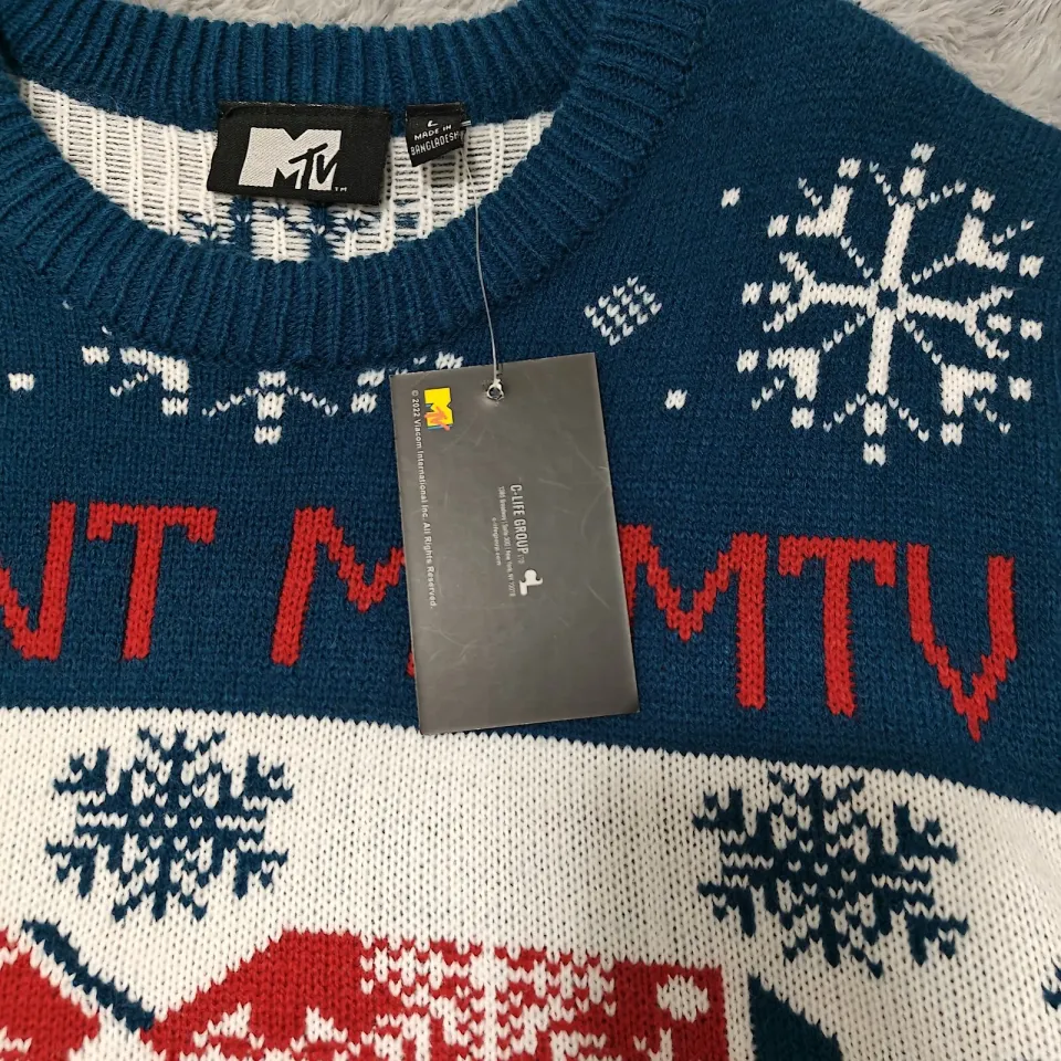 NEW! I Want My MTV Ugly Christmas Sweater Size Large Winter Holiday NWT!