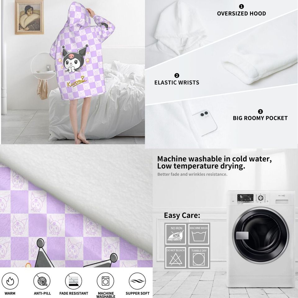 Cute Sanrio Kuromi Blanket Hoodie
