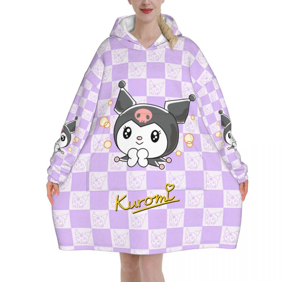Cute Sanrio Kuromi Blanket Hoodie