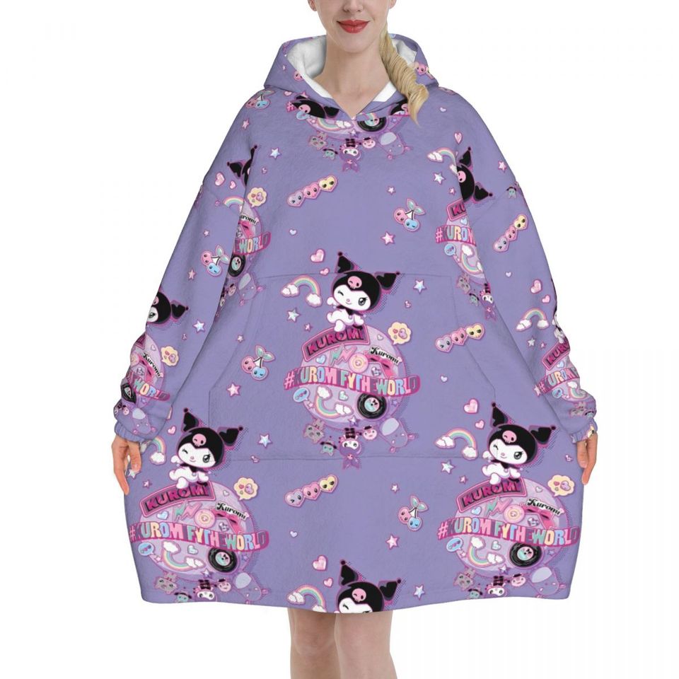 Cute Sanrio Kuromi Blanket Hoodie