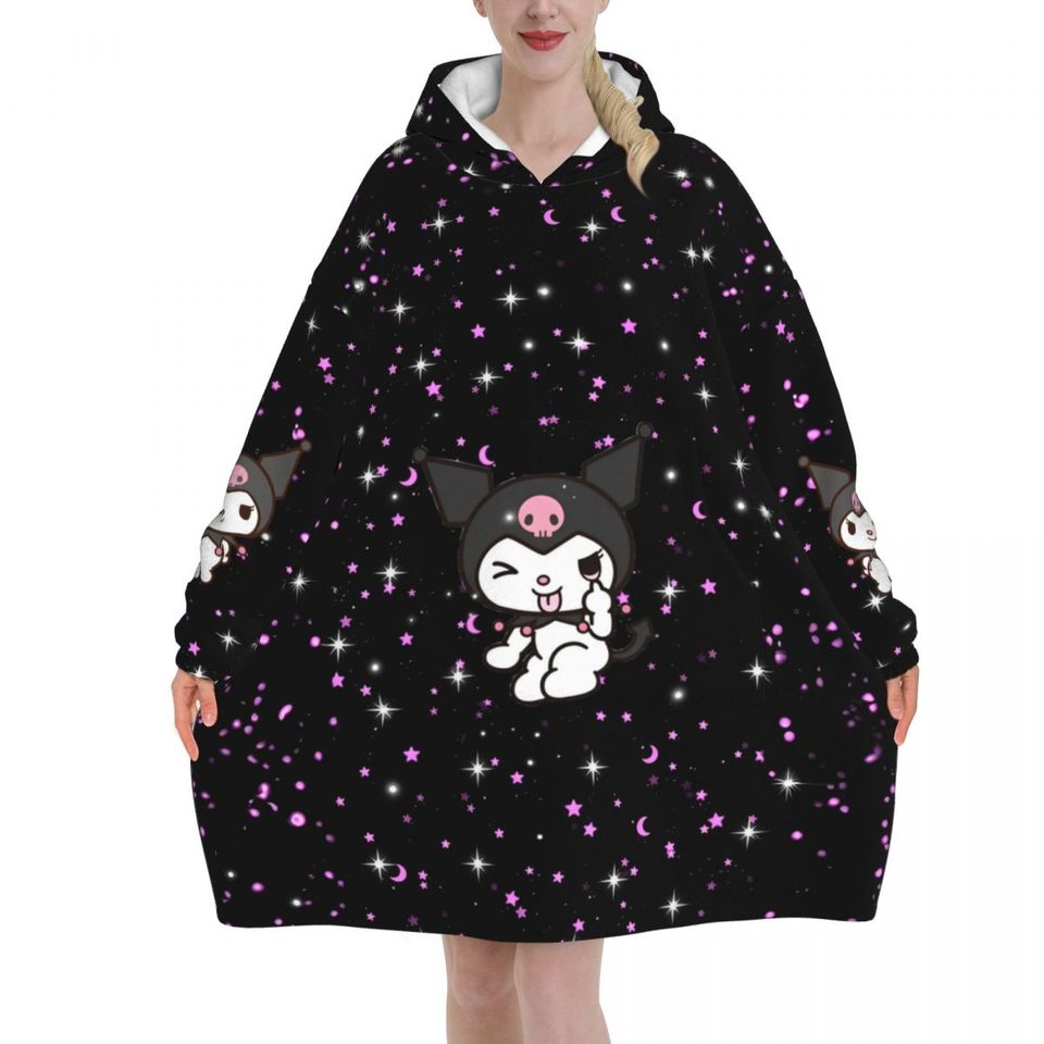Cute Sanrio Kuromi Blanket Hoodie