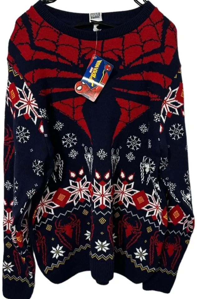 Marvel Spider Man Christmas Ugly Sweater Jumper Size XL - NEW - NWT