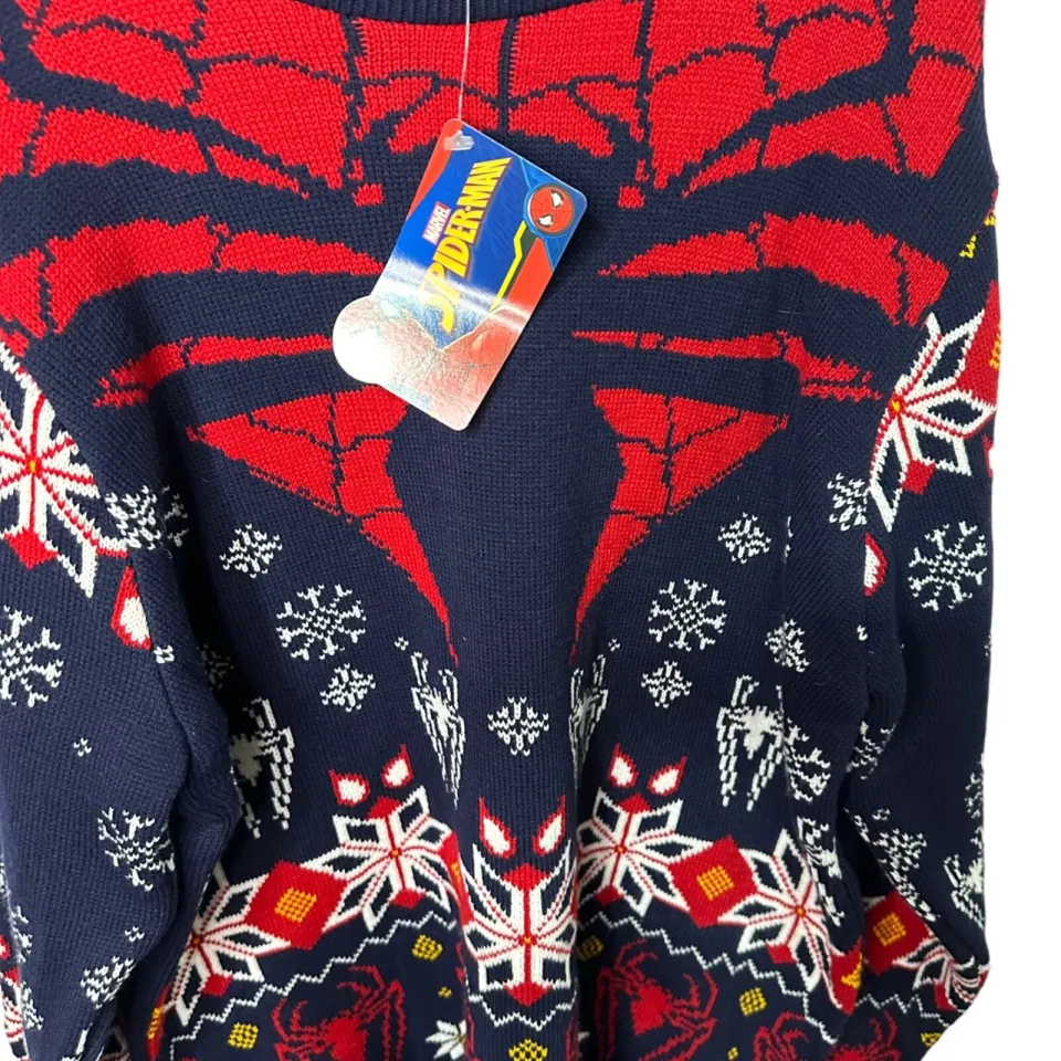 Marvel Spider Man Christmas Ugly Sweater Jumper Size XL - NEW - NWT