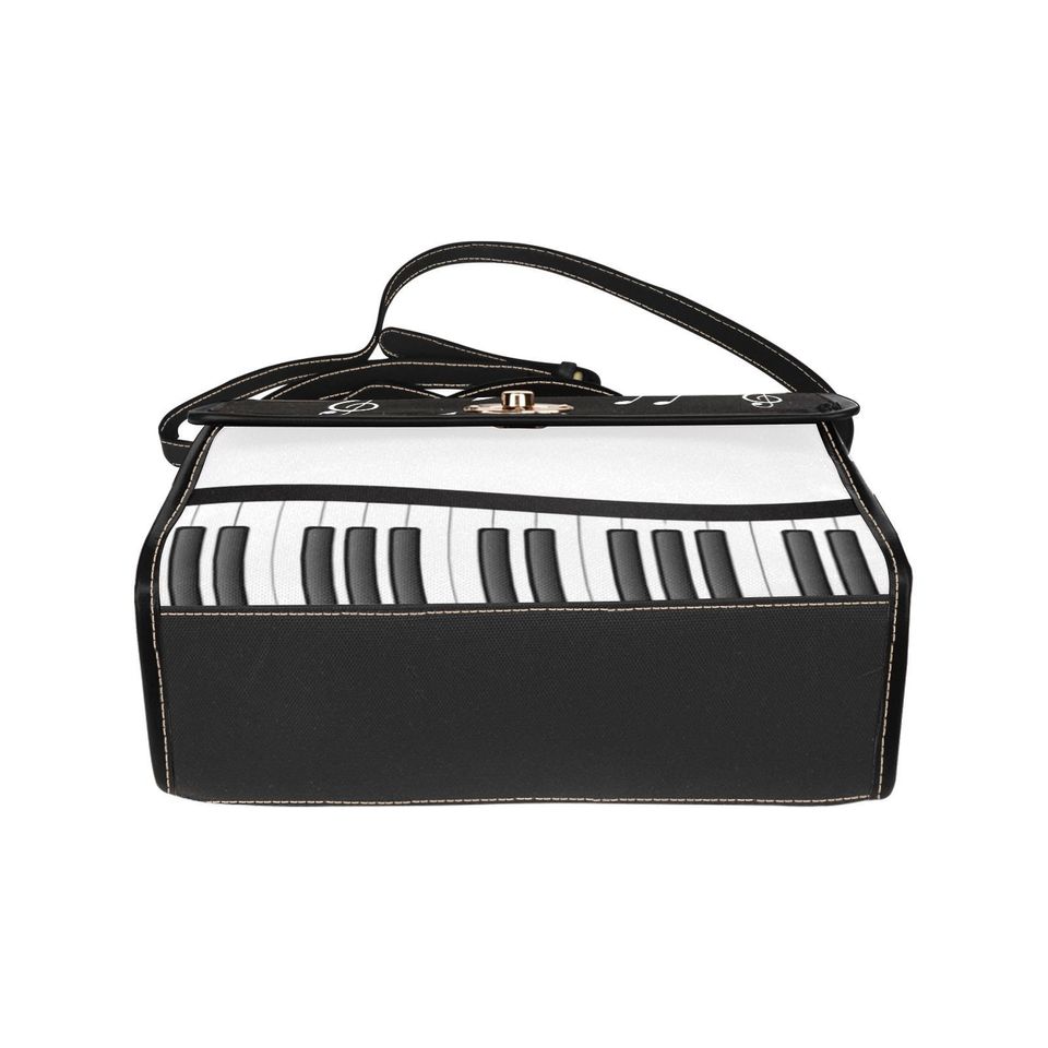 Piano Keys Lock bag (black shoulder strap, black edging)