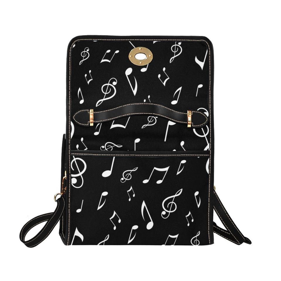 Piano Keys Lock bag (black shoulder strap, black edging)