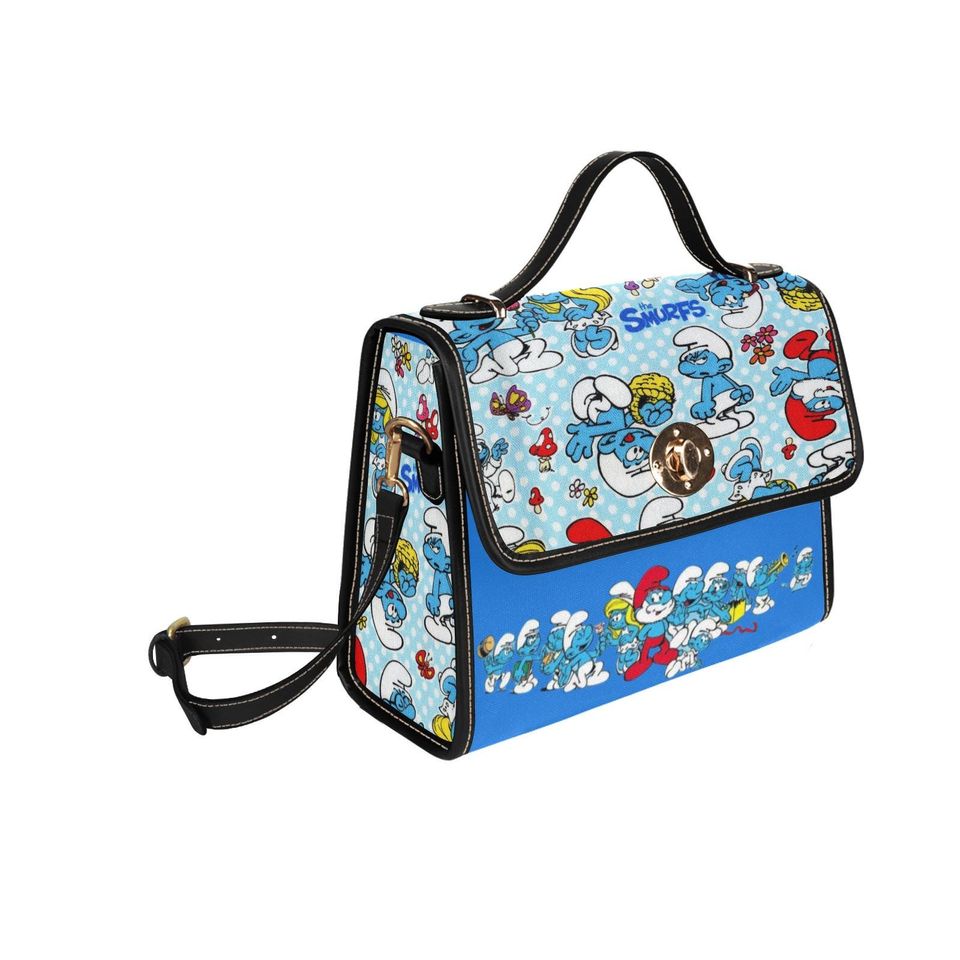 Character blue Smurf Lock bag (black shoulder strap, black edging)