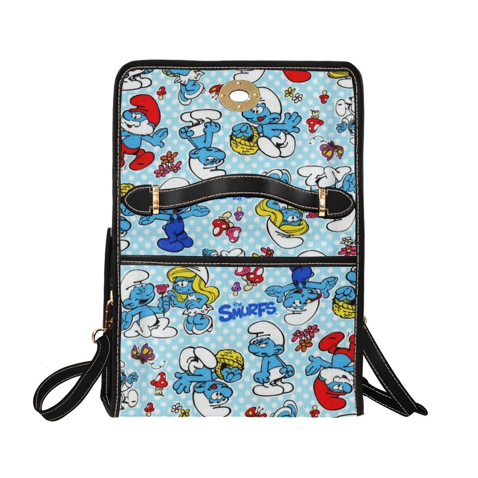 Character blue Smurf Lock bag (black shoulder strap, black edging)