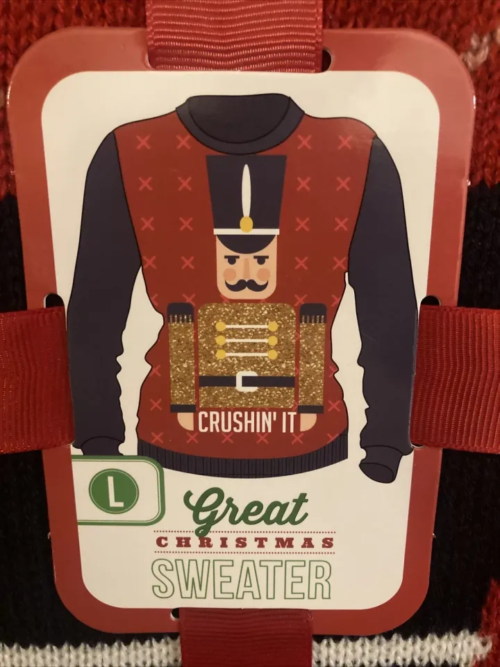Nutcracker Long Sleeve Pullover Knit Ugly Christmas Sweater Size L