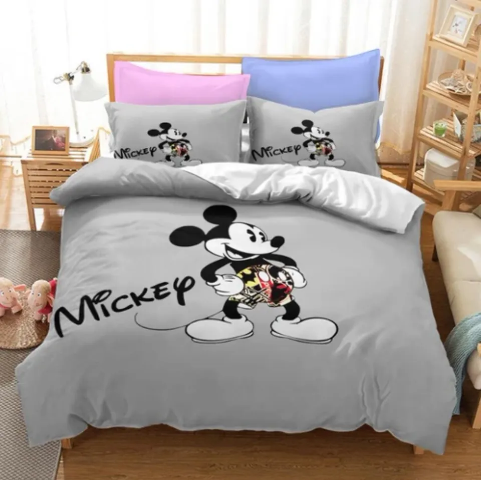 Mickey Quilt Duvet Cover Doona Set Pillowcase Single Double Queen King Size Bed