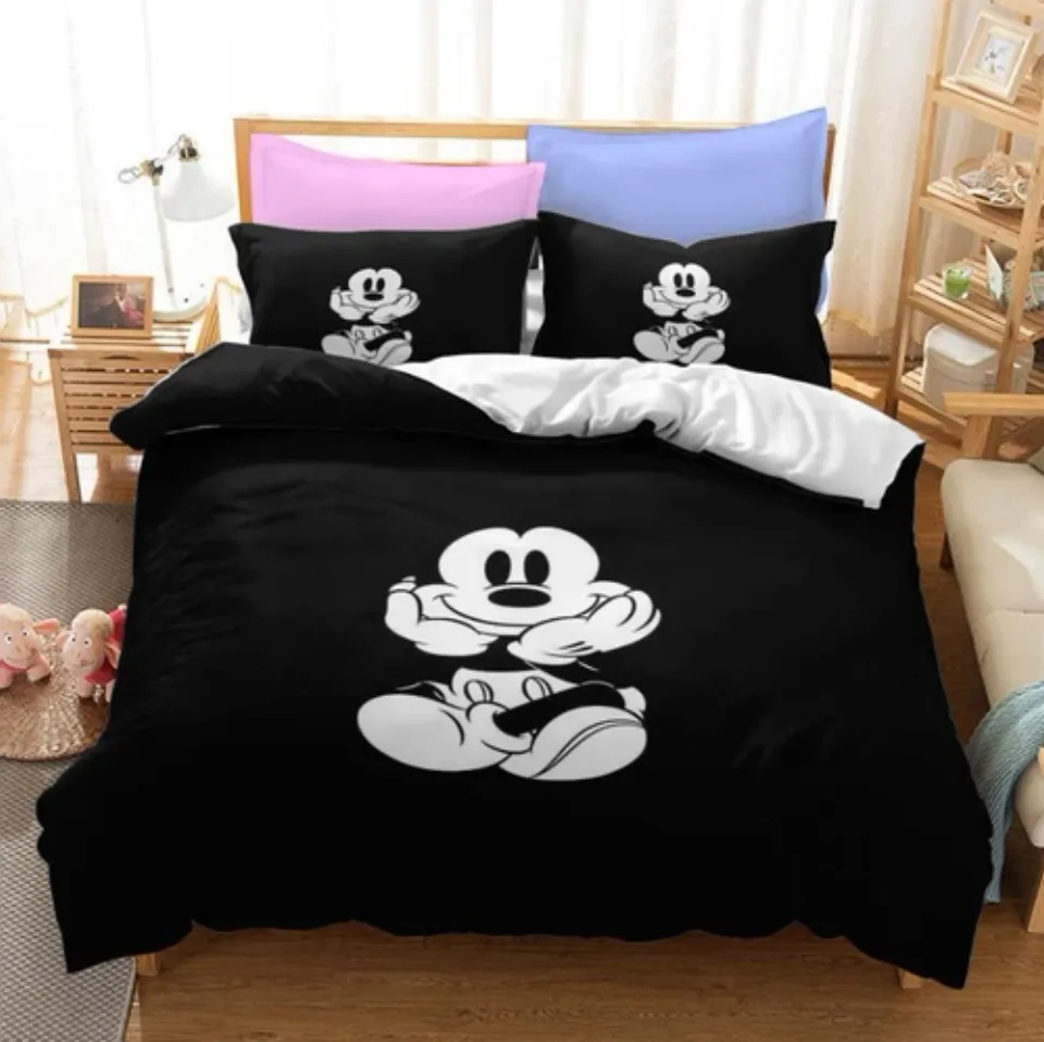 Mickey Quilt Duvet Cover Doona Set Pillowcase Single Double Queen King Size Bed