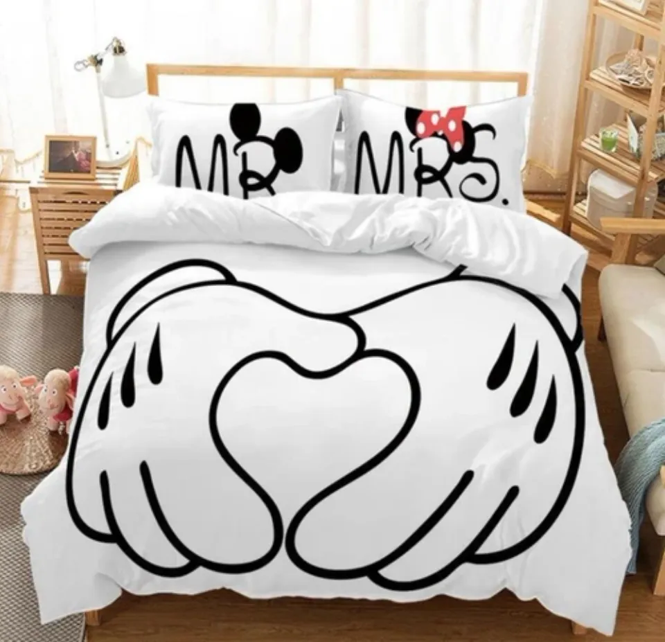 Mickey Quilt Duvet Cover Doona Set Pillowcase Single Double Queen King Size Bed