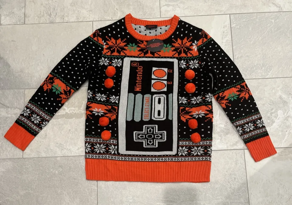 Nintendo NES Controller Adult Small Ugly Christmas Sweater Keep It Classic NWTs!