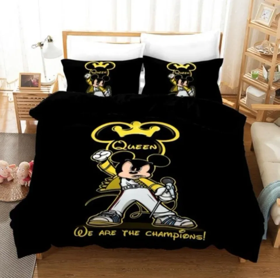 Mickey Quilt Duvet Cover Doona Set Pillowcase Single Double Queen King Size Bed