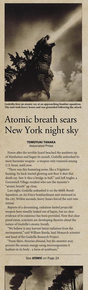 god zilla Poster | Vintage Wall Art | Retro Decor | Newspaper Print