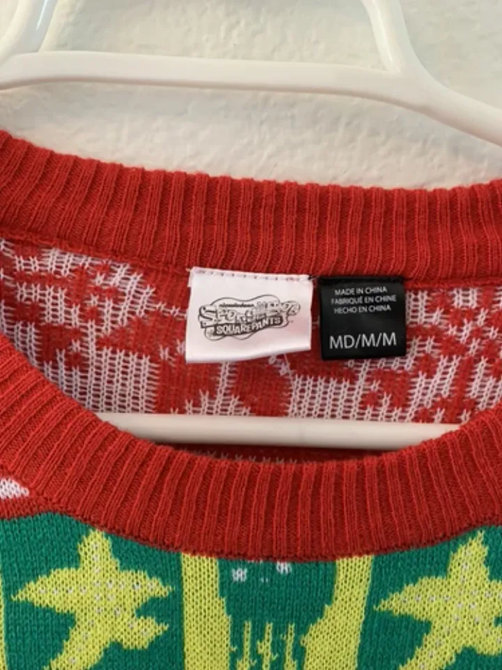 NEW Nick 90s Spongebob Squarepants Mens Ugly Christmas Sweater Size Medium