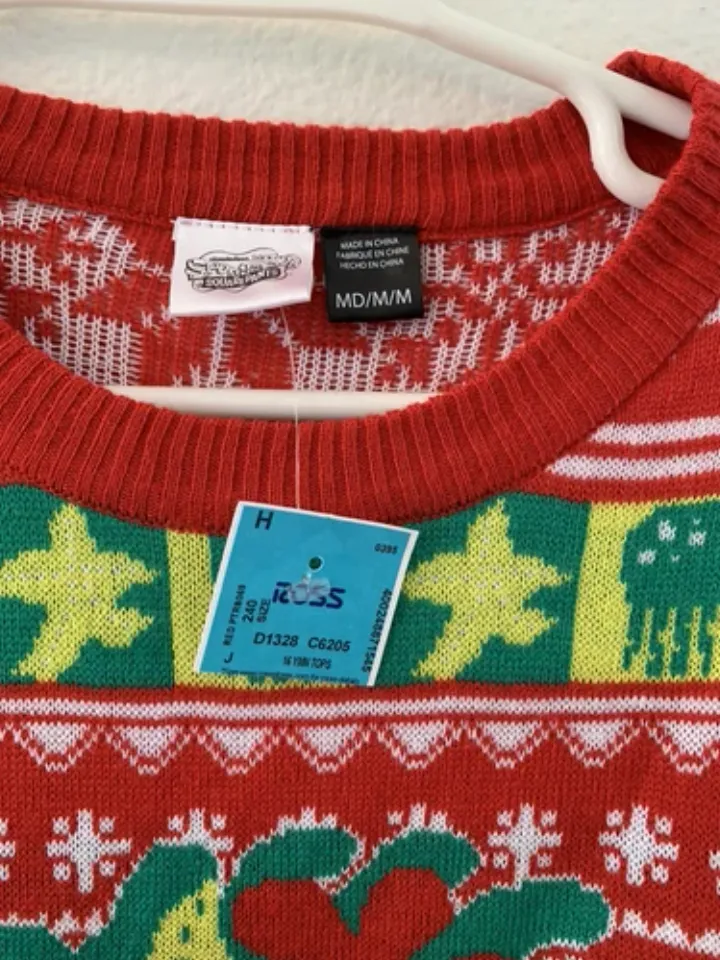 NEW Nick 90s Spongebob Squarepants Mens Ugly Christmas Sweater Size Medium