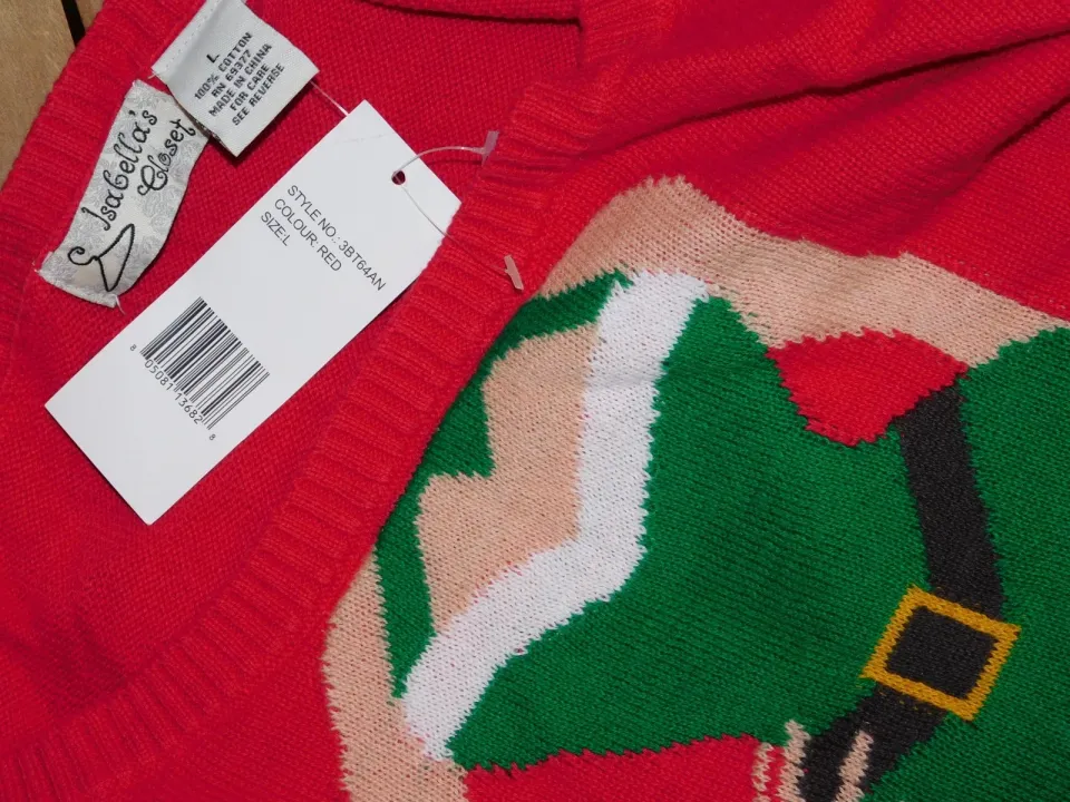 Christmas Sweater Sexy Elf Red Ugly Large Women's Cute Gift Isabella's Closet
