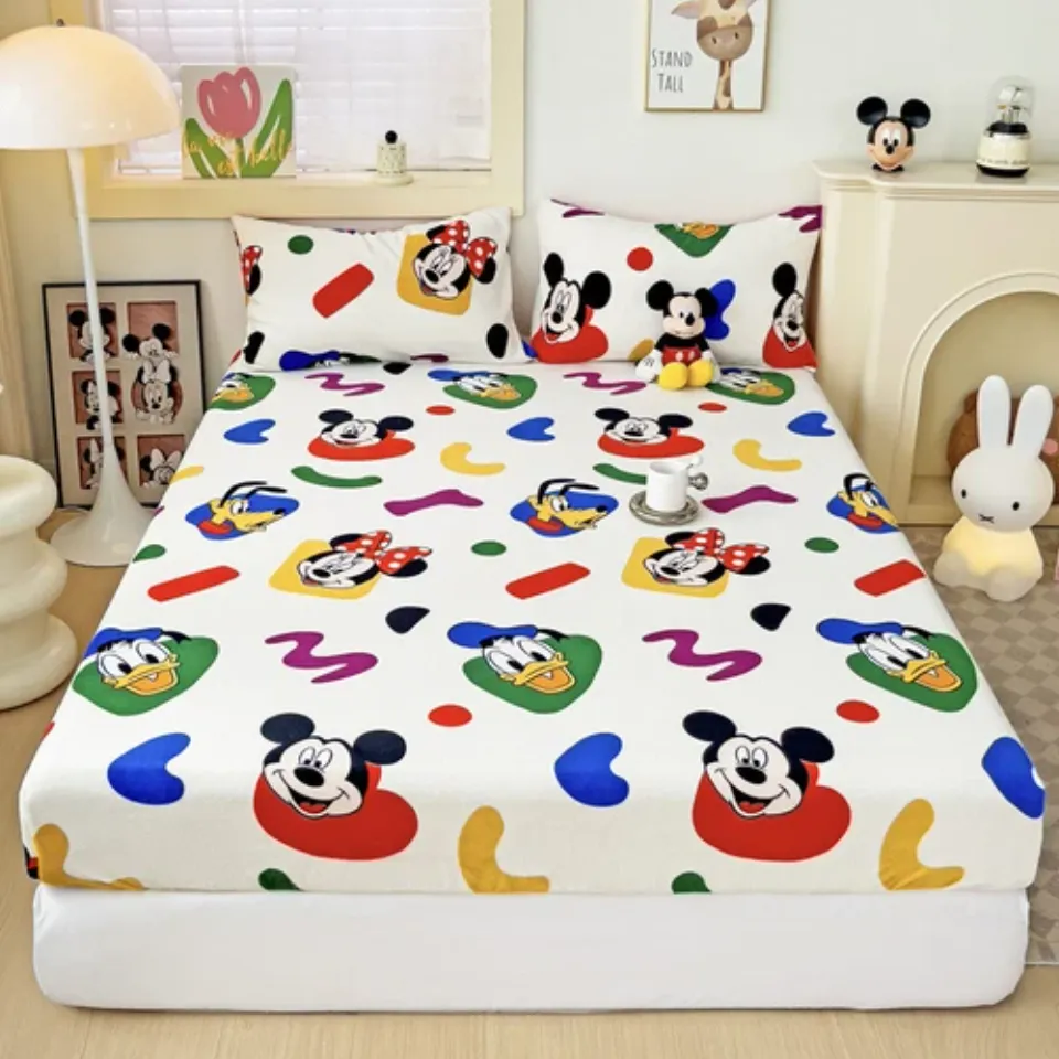 Disney Characters Fitted Sheet Set Bedding Decor/Customizable Single/Double Size