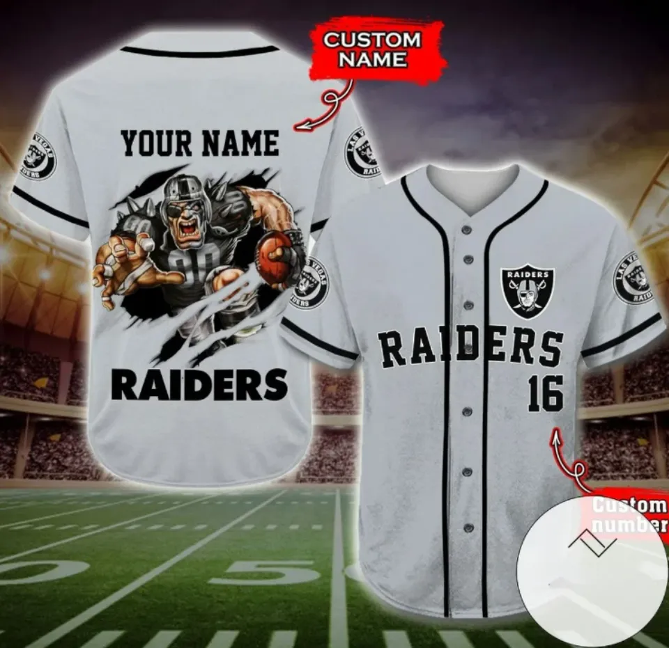 Raiders Personalized BASEBALL JERSEY - hot jersey gift, gift fan