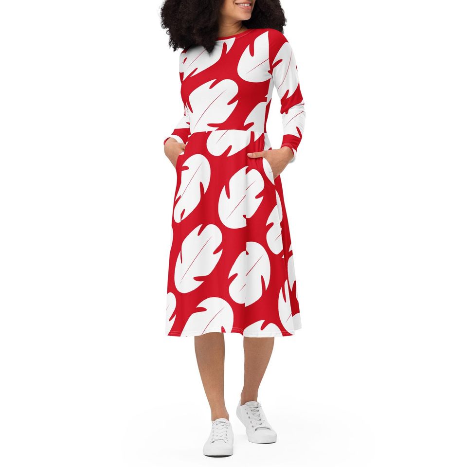 Lilo Costume Long Sleeve Midi Dress