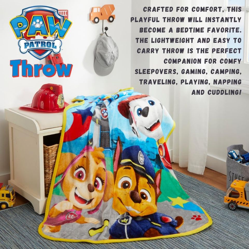 Franco Paw Patrol Kids Bedding Super Soft Silk Touch Throw, 40 in x 50 in,
