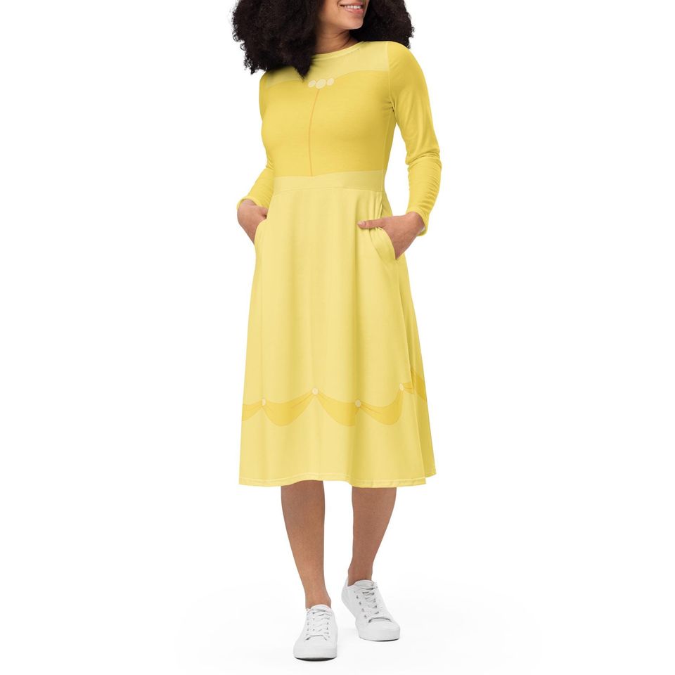 Belle Costume Long Sleeve Midi Dress