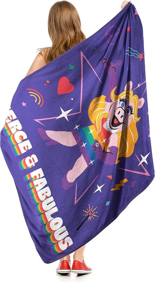 Northwest Muppets Micro Raschel Throw Blanket, 46" x 60", Fierce and Fab