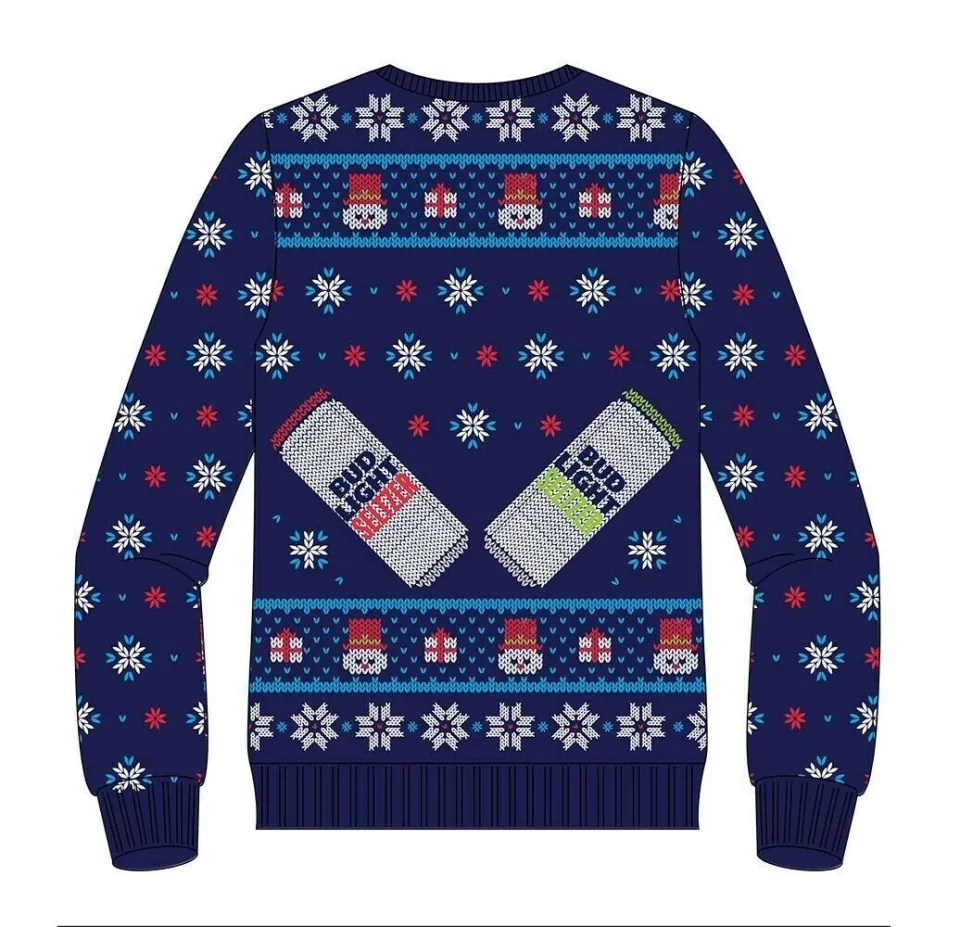 BUD LIGHT Ugly Christmas Holiday Sweater PROMO NEW SEALED Med RARE!