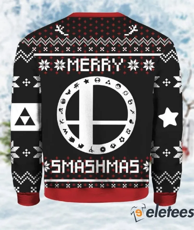 Merry Smashmas Super Smash Bros Ugly Christmas Sweater PLFKH86C
