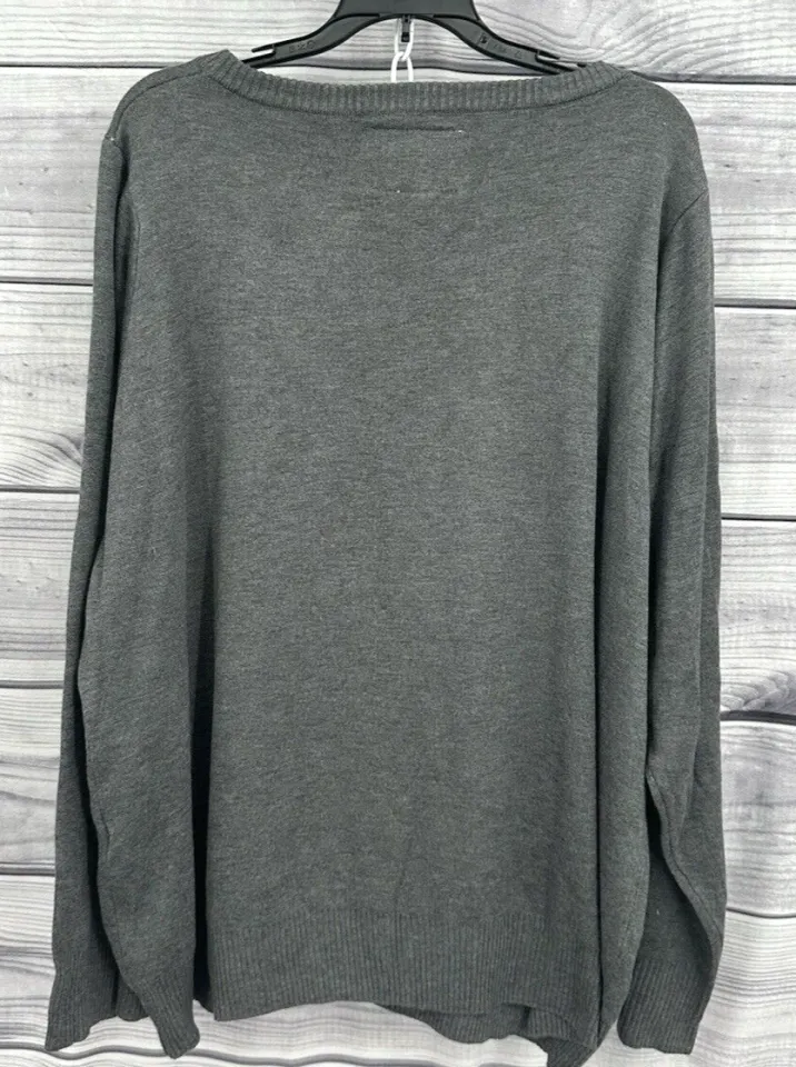 TIPSY ELVES SEQUIN SANTA UGLY CHRISTMAS SWEATER Women's Size XXL  GREY   NT