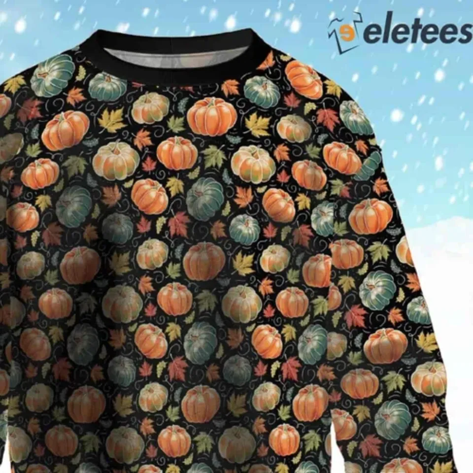 Artistic Pumpkin Harvest Ugly Christmas Sweater 6PG4DNZ6