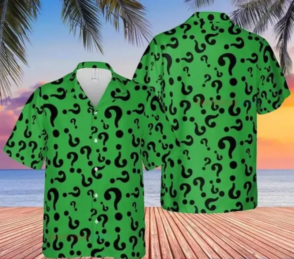 Riddler Supervillain Green Hawaiian Shirt
